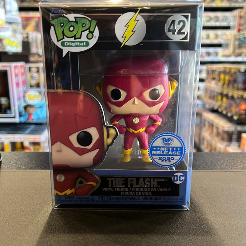 Funko Pop Digital DC Comics The Flash Rebirth NFT Physical Redemption 42 Vinyl Figure