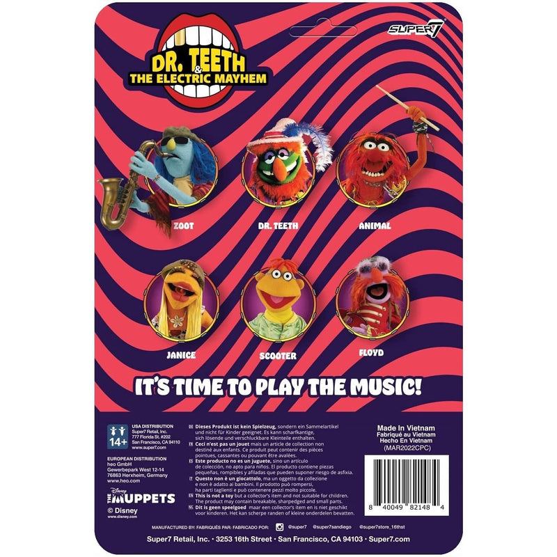 Super7 The Muppets Dr. Teeth & The Electric Mayhem: Animal ReAction Figure