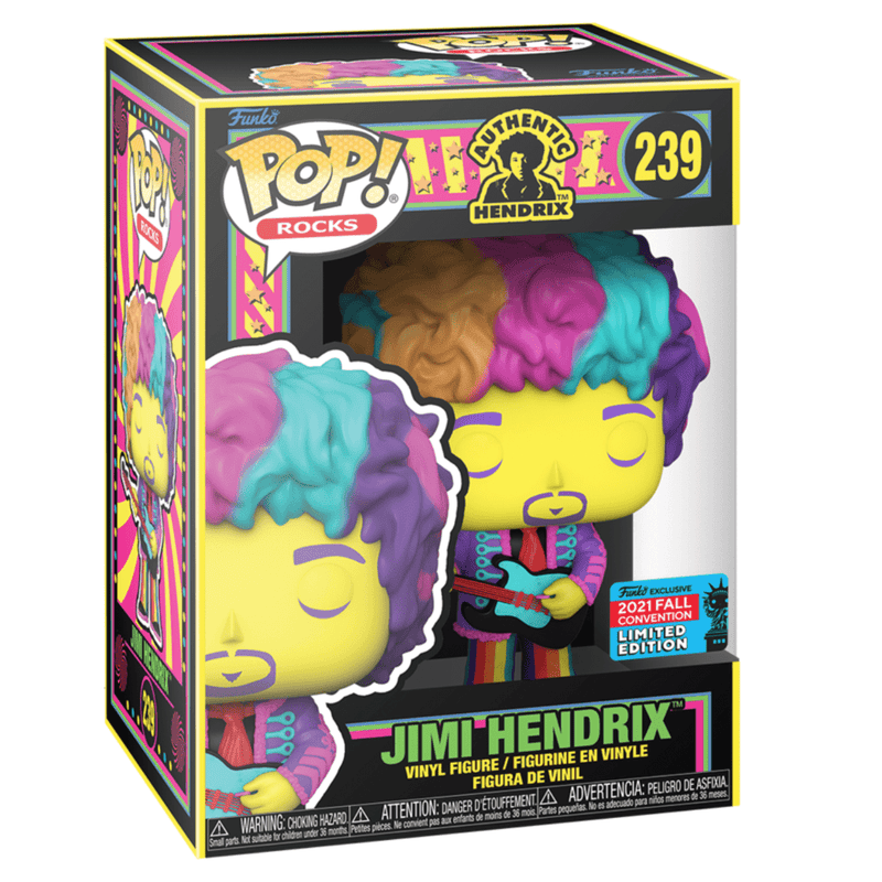 Funko Pop! Jimi Hendrix: Jimi Hendrix Black Light (2021 Fall Convention) Vinyl Figure