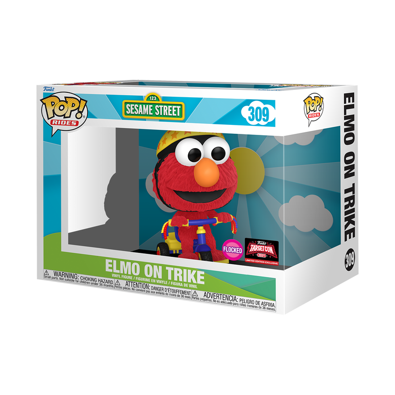 Funko Pop! Rides Sesame Street: Elmo on Trike Flocked 2024 Target Con Exclusive Vinyl Figure