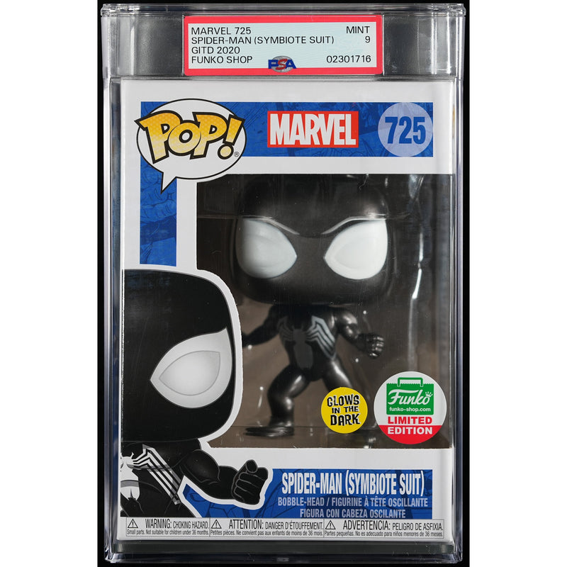 Funko Pop! Marvel: Spider-Man (GITD Symbiote Suit) PSA Graded Vinyl Figure