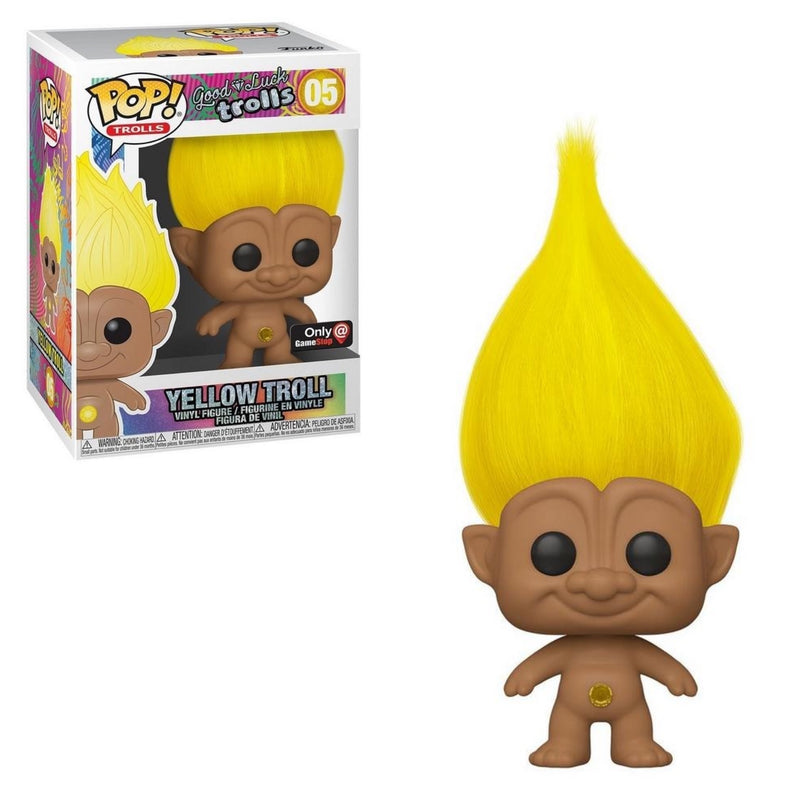 Funko Pop! Good Luck Trolls: Yellow Troll (GameStop) Vinyl Figure