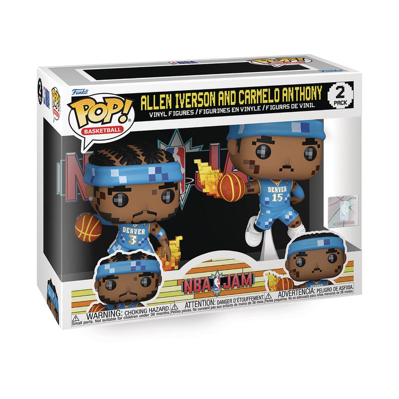 Funko Pop! NBA Jam Denver Nuggets: Allen Iverson and Carmelo Anthony Vinyl Figure 2-Pack