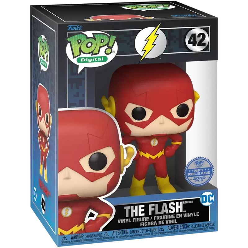 Funko Pop Digital DC Comics The Flash Rebirth NFT Physical Redemption 42 Vinyl Figure