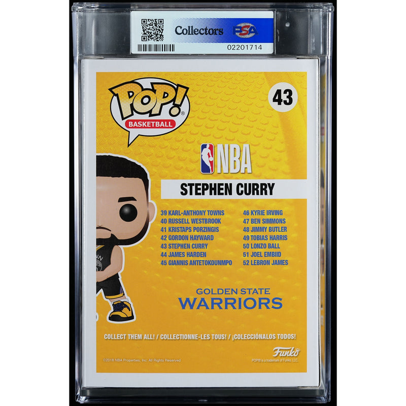 Funko Pop! Golden State Warriors: Stephen Curry PSA Graded Vinyl Figure