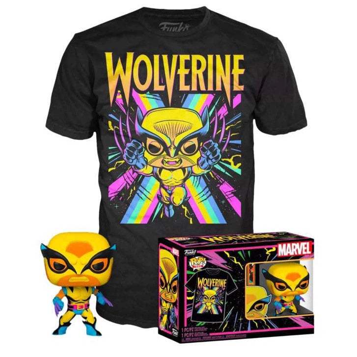 Funko POP! Multi-Pack Marvel: Black Light Wolverine & Medium T-Shirt 2-Pack (Target Exclusive) Vinyl Figure