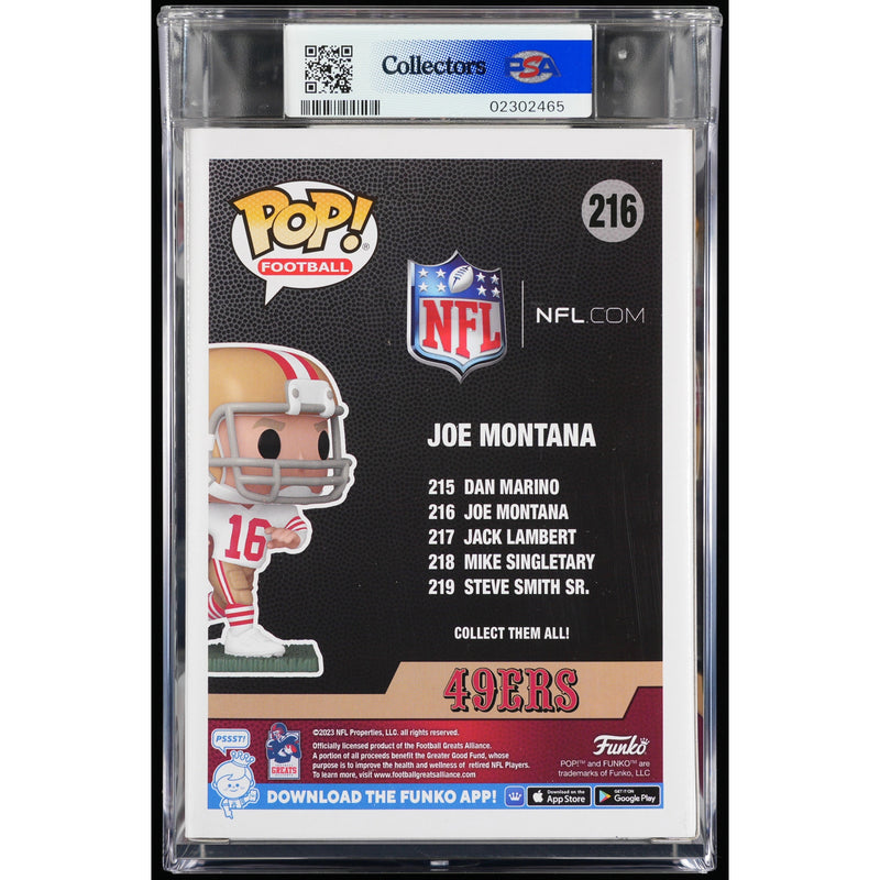 Funko Pop! San Francisco 49ers: Joe Montana PSA Graded Vinyl Figure