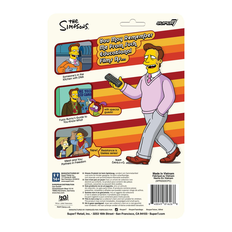 Super7 Reaction Figure: The Simpsons: Troy Mcclure (Meat and You)